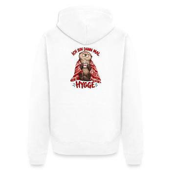 Ich bin dann mal Hygge Otter Dänemark - Unisex Premium Bio Zip Hoodie - Weiß - Hinten - Thijin (182cm)
