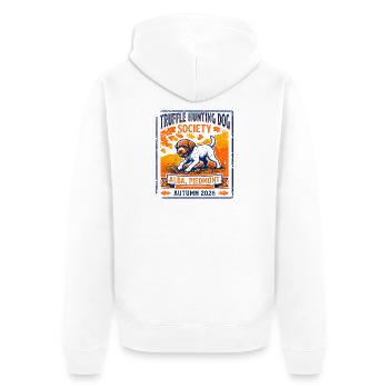 Truffle Hunting Dog Society Alba Piedmont - Unisex Premium Bio Zip Hoodie - Weiß - Hinten - Thijin (182cm)