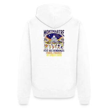 Montmartre Fete des Vendanges Paris France - Unisex Premium Bio Zip Hoodie - Weiß - Hinten - Thijin (182cm)
