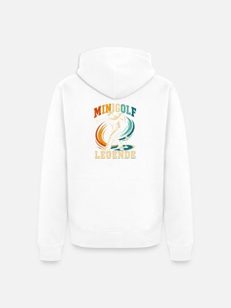 MINIGOLF LEGENDE - Unisex Premium Bio Zip Hoodie - Weiß