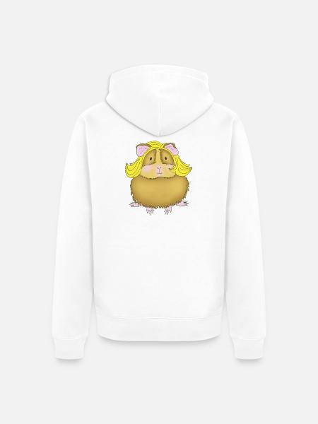 Meerschweinchen Blond Glamour - Unisex Premium Bio Zip Hoodie - Weiß