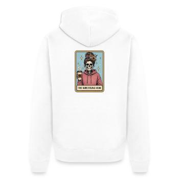 The Wrestling Mom – Stolzes Wrestling-Elterngeschenk - Unisex Premium Bio Zip Hoodie - Weiß - Hinten - Thijin (182cm)