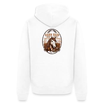 Barn Hair Dont Care Horse Mom - Unisex Premium Bio Zip Hoodie - Weiß - Hinten - Thijin (182cm)