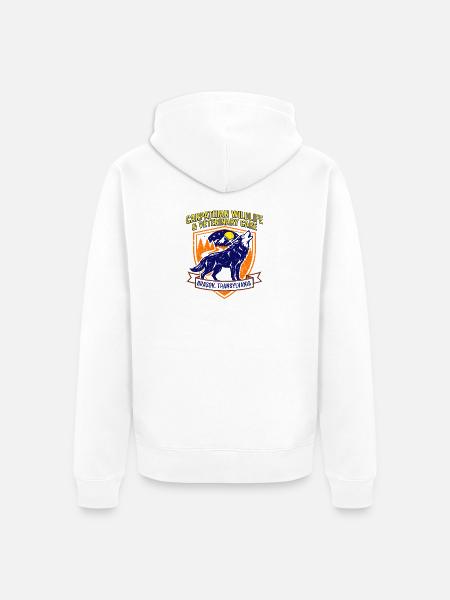 Carpathian Wildlife And Veterinary Care Wolf - Unisex Premium Bio Zip Hoodie - Weiß