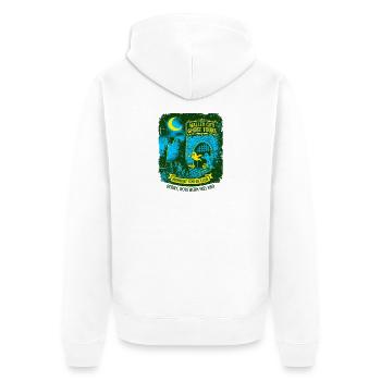 Walled City Ghost Tours Derry Northern Ireland - Unisex Premium Bio Zip Hoodie - Weiß - Hinten - Thijin (182cm)