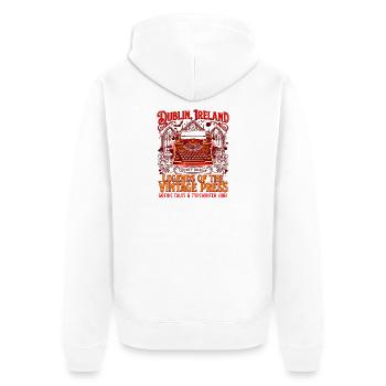 Of Gothic Typewriter Art From Dublin Ireland - Unisex Premium Bio Zip Hoodie - Weiß - Hinten - Thijin (182cm)