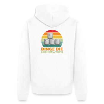 WASD Gamer Gaming PC Tastatur Lustiger Spruch - Unisex Premium Bio Zip Hoodie - Weiß - Hinten - Thijin (182cm)