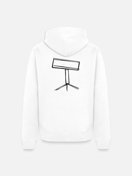Notenpult handgezeichnet - Unisex Premium Bio Zip Hoodie - Weiß