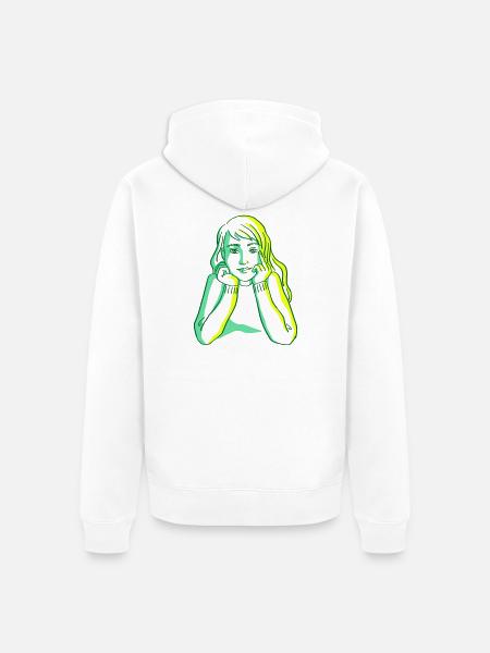 Portrait Girl - Unisex Premium Bio Zip Hoodie - Weiß