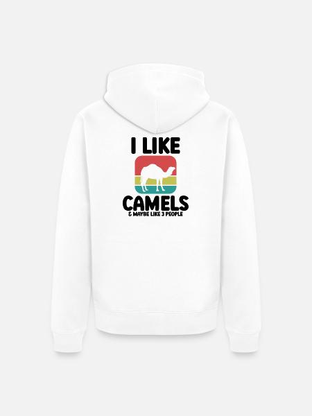 Kamel Fan Humor - Unisex Premium Bio Zip Hoodie - Weiß
