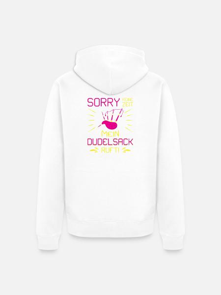 Dudelsackspieler Dudelsack Männer Geschenk - Unisex Premium Bio Zip Hoodie - Weiß