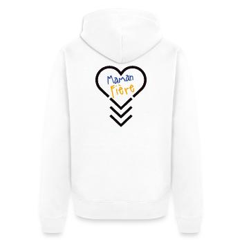 Maman fière d'une personne atteinte de trisomie 21 - Unisex Premium Bio Zip Hoodie - Weiß - Hinten - Thijin (182cm)
