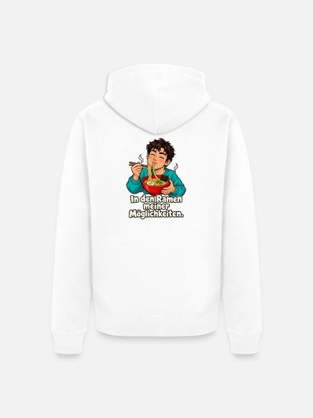 Ramen-Wortspiel – Mann - Unisex Premium Bio Zip Hoodie - Weiß