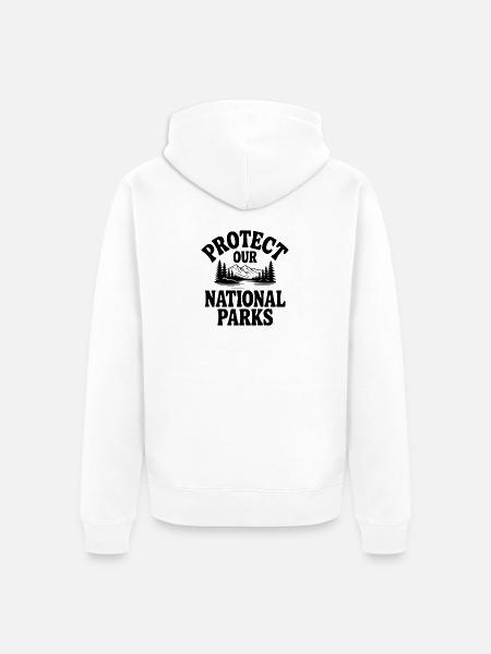 Schützen Sie unsere Nationalparks - Unisex Premium Bio Zip Hoodie - Weiß