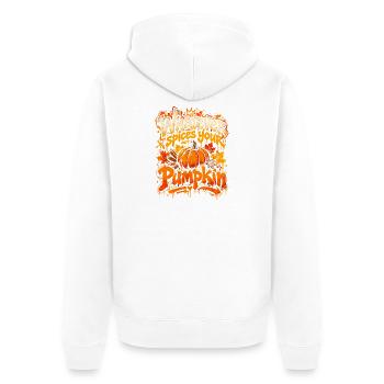 Kürbiswürze Pumpkin-Style - Unisex Premium Bio Zip Hoodie - Weiß - Hinten - Thijin (182cm)
