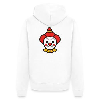 Halloween Clown Gesicht Bunt - Unisex Premium Bio Zip Hoodie - Weiß - Hinten - Thijin (182cm)