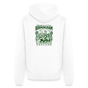 The Welcome To Birmingham England City - Unisex Premium Bio Zip Hoodie - Weiß - Hinten - Thijin (182cm)