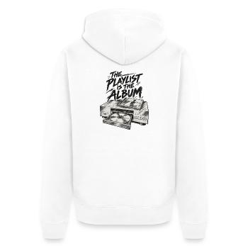 Die Playlist ist das Album - Unisex Premium Bio Zip Hoodie - Weiß - Hinten - Thijin (182cm)