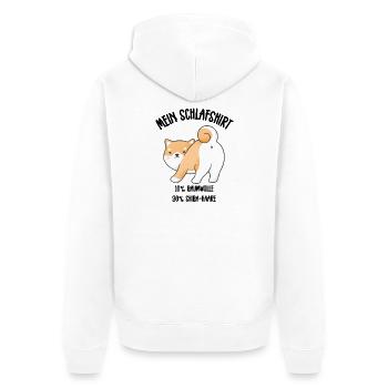 Shiba Inu Po Schlafshirt Kawaii - Unisex Premium Bio Zip Hoodie - Weiß - Hinten - Thijin (182cm)