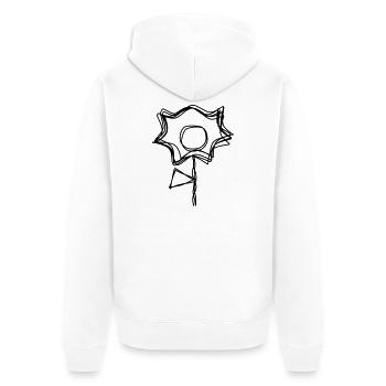 Osterglocke handgezeichnet - Unisex Premium Bio Zip Hoodie - Weiß - Hinten - Thijin (182cm)