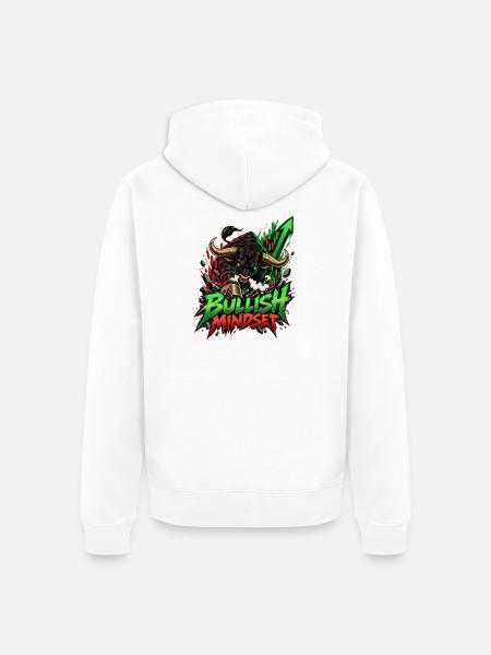 Bullish Mindset Börsenaufstieg - Unisex Premium Bio Zip Hoodie - Weiß
