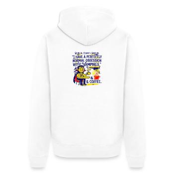 Dublin County Vampire And Coffee Obsession - Unisex Premium Bio Zip Hoodie - Weiß - Hinten - Thijin (182cm)