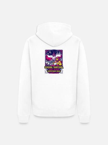 Sighișoara Transylvania Tarot Reader Carpathian - Unisex Premium Bio Zip Hoodie - Weiß