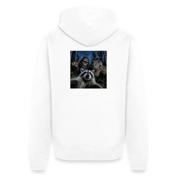 Das Midnight Woods Crew Selfie Lustiges Hallowen - Unisex Premium Bio Zip Hoodie - Weiß - Hinten - Thijin (182cm)