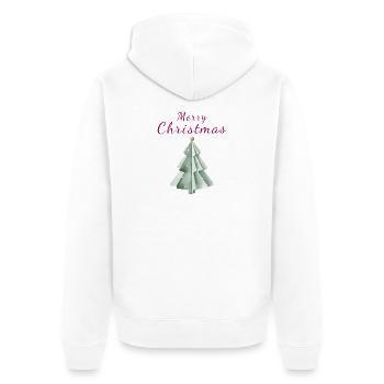 Minimalistischer Weihnachtsbaum Aquarell Tannenbau - Unisex Premium Bio Zip Hoodie - Weiß - Hinten - Thijin (182cm)