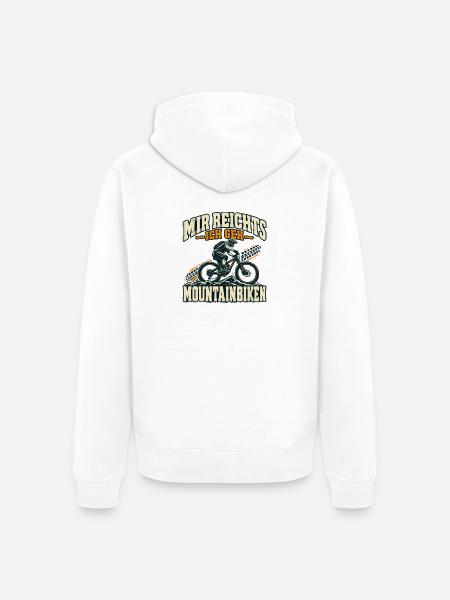 Mir reichts – ich geh Mountainbiken - Unisex Premium Bio Zip Hoodie - Weiß