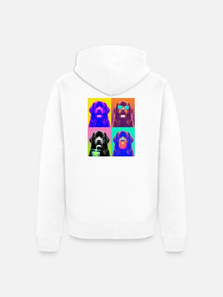 Hunde Neufundländer Hund - Unisex Premium Bio Zip Hoodie - Weiß