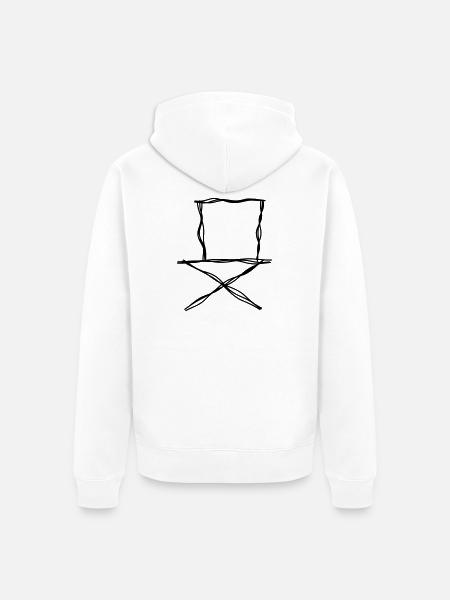 Klappstuhl handgezeichnet - Unisex Premium Bio Zip Hoodie - Weiß