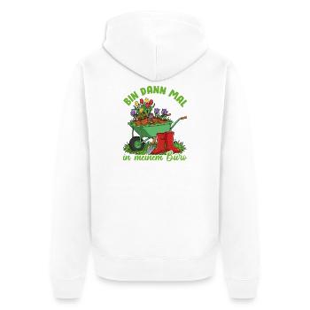 Garten Blumen Frühling Büro Lustiger Spruch - Unisex Premium Bio Zip Hoodie - Weiß - Hinten - Thijin (182cm)
