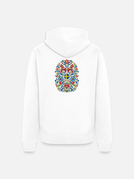 Schweden | Dalapferd & Volkskunst - Unisex Premium Bio Zip Hoodie - Weiß