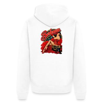 Burlesque – Vintage Showgirl - Unisex Premium Bio Zip Hoodie - Weiß - Hinten - Thijin (182cm)