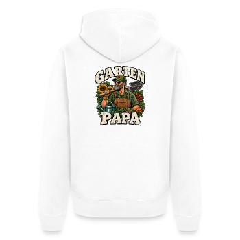 Garten Papa Vintage Motiv Geschenk Papa - Unisex Premium Bio Zip Hoodie - Weiß - Hinten - Thijin (182cm)