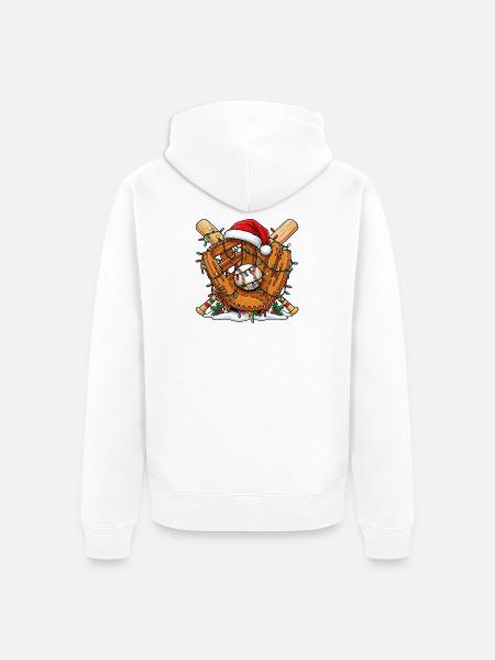 Baseball-Weihnachten - Unisex Premium Bio Zip Hoodie - Weiß