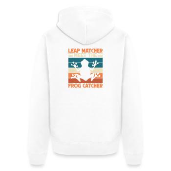 Frog Catcher Leap Matcher Meet The Catcher Frog - Unisex Premium Bio Zip Hoodie - Weiß - Hinten - Thijin (182cm)