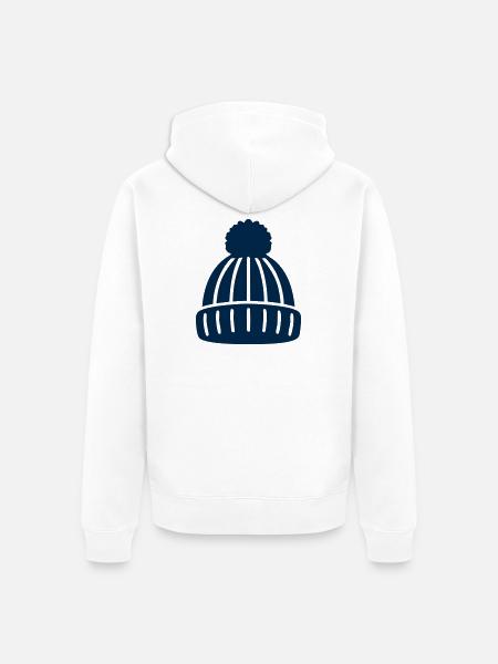Pudelmuetze Winter Icon - Unisex Premium Bio Zip Hoodie - Weiß