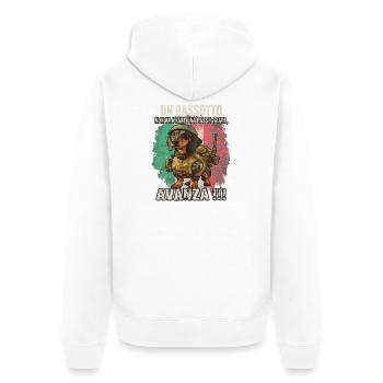 Lustiges Dackel-Motiv | Dackel-Fan | Teckel-Hunde - Unisex Premium Bio Zip Hoodie - Weiß - Hinten - Thijin (182cm)