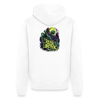 Totstunden Besser Neon Zombie - Unisex Premium Bio Zip Hoodie - Weiß - Hinten - Thijin (182cm)