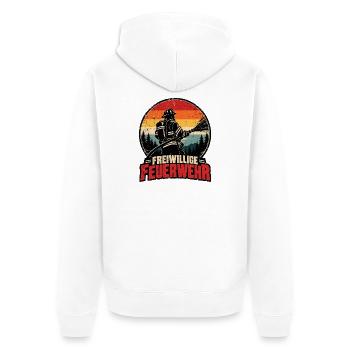 Freiwillige Feuerwehr Retro Feuerwehrmann - Unisex Premium Bio Zip Hoodie - Weiß - Hinten - Thijin (182cm)