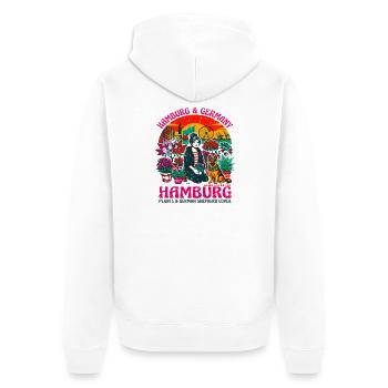 German Shepherd Hamburg And Germany City Plants - Unisex Premium Bio Zip Hoodie - Weiß - Hinten - Thijin (182cm)