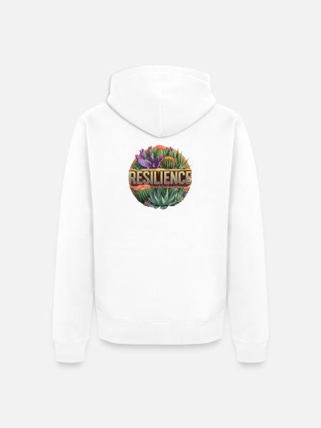  Resilience Kaktus Wüstenpflanzen Stärke - Unisex Premium Bio Zip Hoodie - Weiß
