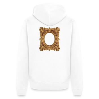 Goldener Bilderrahmen - Unisex Premium Bio Zip Hoodie - Weiß - Hinten - Thijin (182cm)