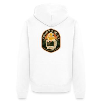  Erkläre Es Der Ente Rubber Duck Debugging - Unisex Premium Bio Zip Hoodie - Weiß - Hinten - Thijin (182cm)