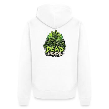 Zombie Hand Dead Inside - Unisex Premium Bio Zip Hoodie - Weiß - Hinten - Thijin (182cm)