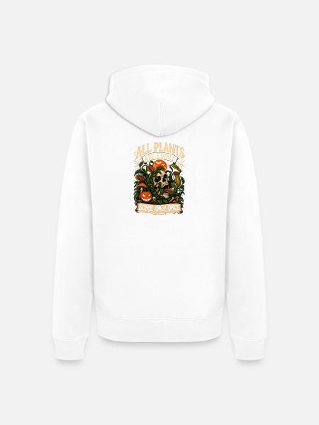 Alle Pflanzen Sind Essbar Sobald - Unisex Premium Bio Zip Hoodie - Weiß