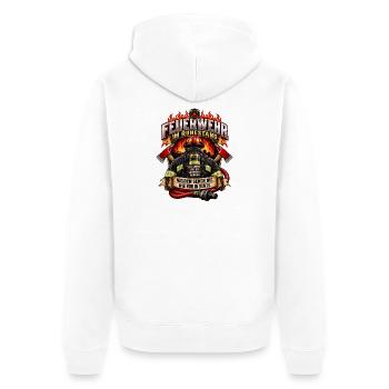 Feuerwehr im Ruhestand - Unisex Premium Bio Zip Hoodie - Weiß - Hinten - Thijin (182cm)