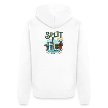 Retro Travel Souvenir From Split Croatia - Unisex Premium Bio Zip Hoodie - Weiß - Hinten - Thijin (182cm)